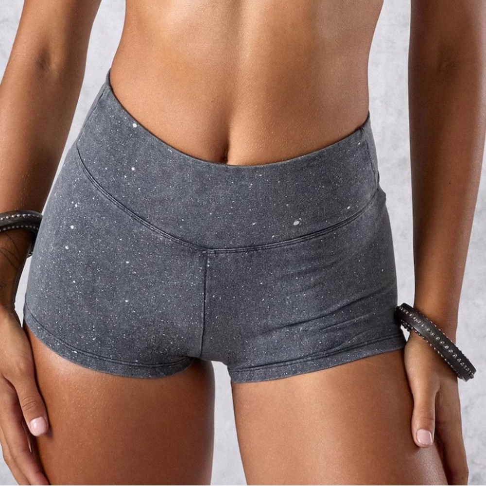 Women's Gray High-Waisted Shorts: organic cotton